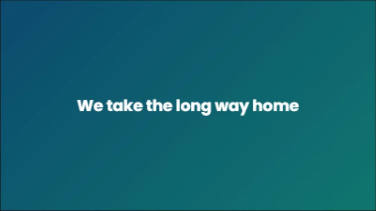 Actual Dynamic Lyric render with Poppins lyrics over the native Ocean gradient background